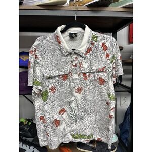 Vintage Just Cavalli Designer Floral Short Sleeve Polo Shirt Size Small